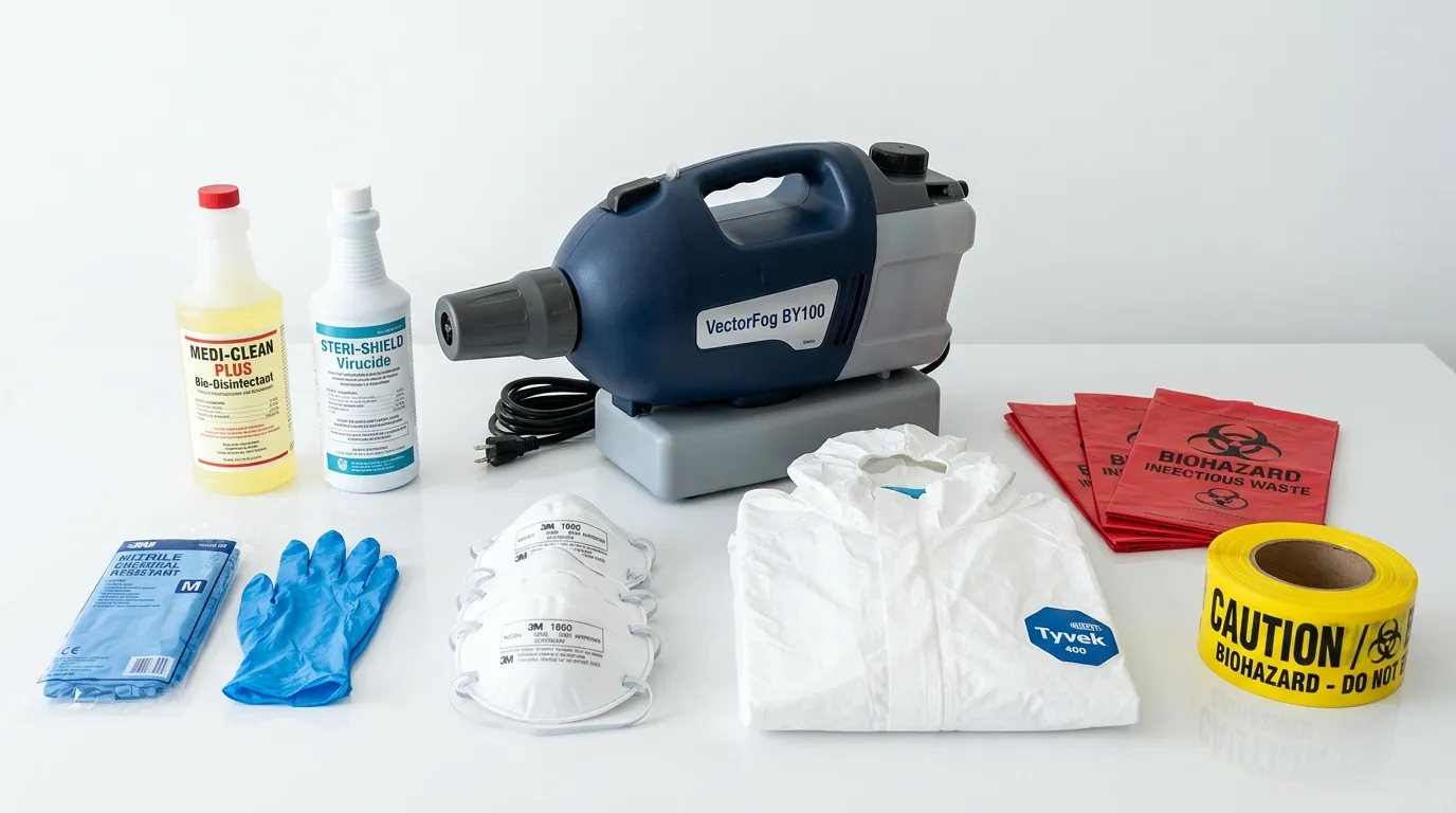 Professional biohazard remediation crew working in East Meadow