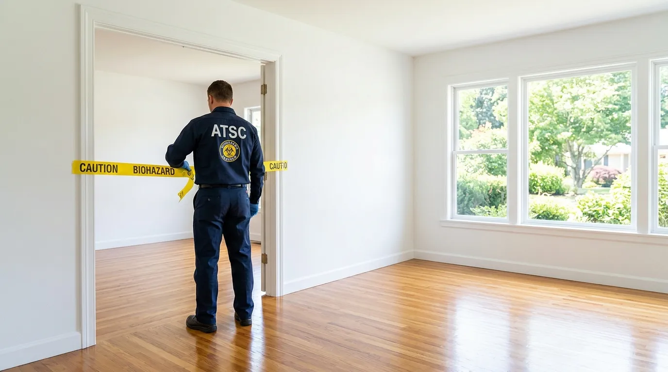 Certified biohazard cleanup crew performing Crime Scene Cleanup in East Meadow